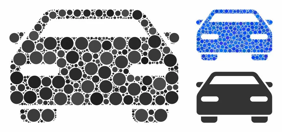 Car Composition Icon of Round Dots Stock Illustration