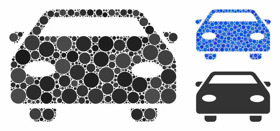 Car Composition Icon of Spheric Items Stock Illustration