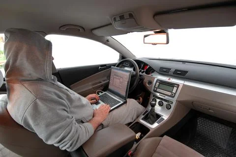 Car computer crime Stock Photos