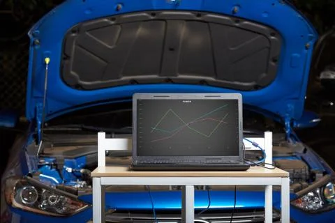 Car computer diagnostic concept Stock Photos