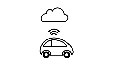 A car connected to the Cloud. IoT concept Stock-Footage 178488363