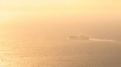 Car container ship passing Stock Footage 11890889