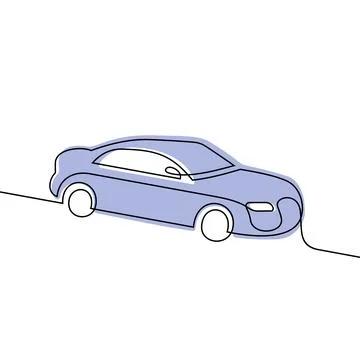 Car continuous line one vector illustration Stock Illustration