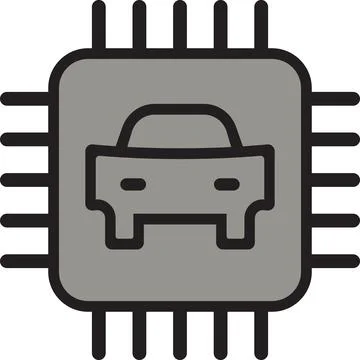 Car Control Unit Icon For Auto Electronics And Diagnostic Systems Stock Photos
