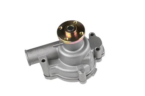Car cooling system pump on white background close-up selective focus Stock Photos