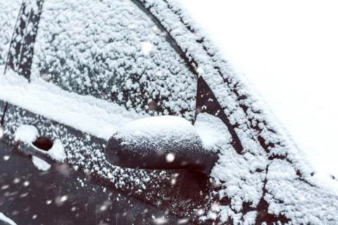 Car covered after snowfall Stock Photos