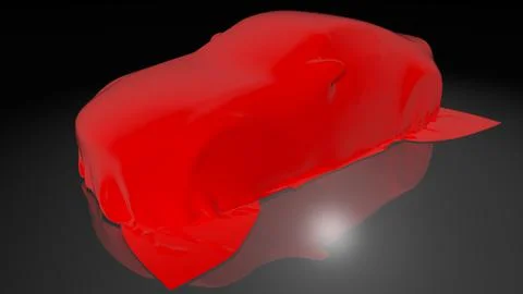 Car covered with a cloth. 3D render Stock Illustration
