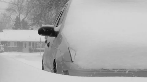 Car covered by snow. Video stock 34643818