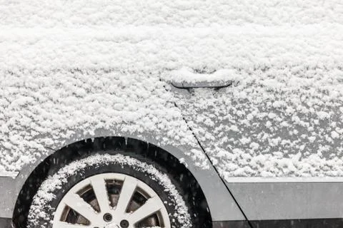 Car covered with snow Stock Photos
