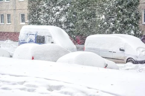 Car covered with snow. Foto stock