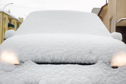 Car covered by snow Stock Photos