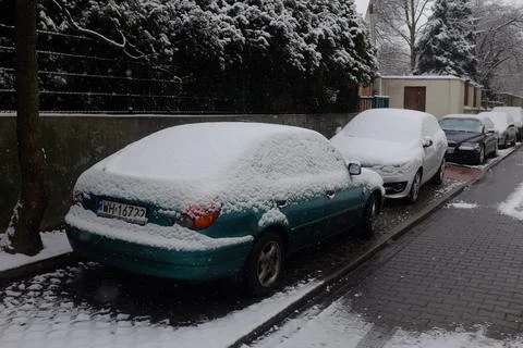 Car covered by snow Stock Photos