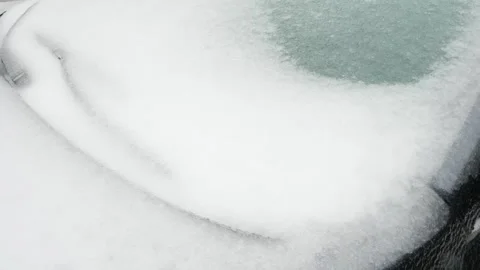 Car Covered in Thick Layer of Ice After Ice Storm Stock Footage 327725686