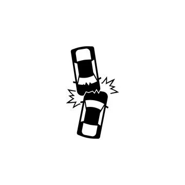 Car Crash Accident Flat Vector Icon Stock Illustration