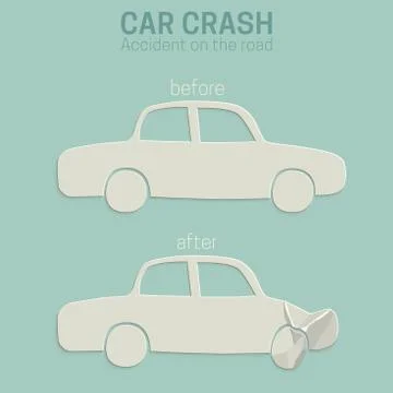 Car crash accident. 스톡 일러스트