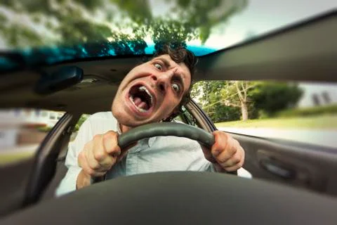 Car Crash Face Foto stock
