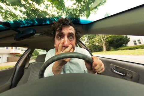 Car Crash Face Foto stock