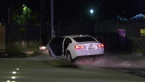 car crash into fire hydrant | Stock Video | Pond5