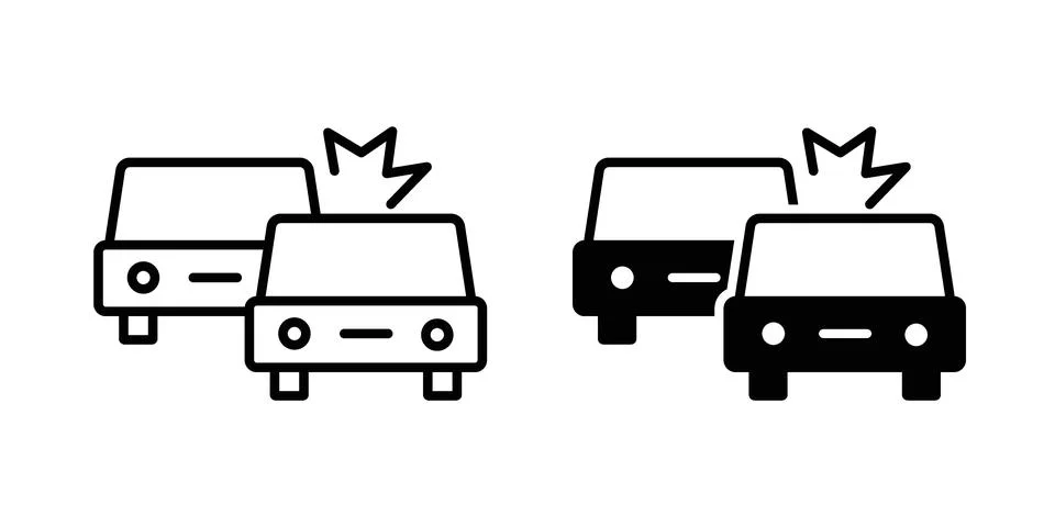 Car crash icon bundle for website design projects Stock Illustration