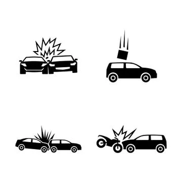 Car crash. Simple Related Vector Icons Stock Illustration
