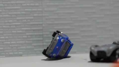 Car crash simulation using toys Portland Oregon USA December 19 2024 Stock Footage 295886233