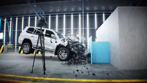 Car crash test stop time. safety concept. Stock Footage 304673373