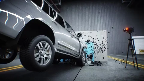 Car crash test stop time. safety concept. 库存影片 304673695