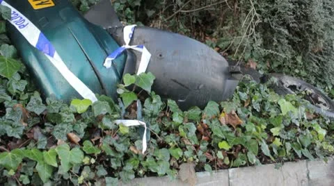 Car crash wreckage 스톡 동영상 10595185