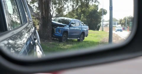 Car crashed into tree. Stock Footage 155290818