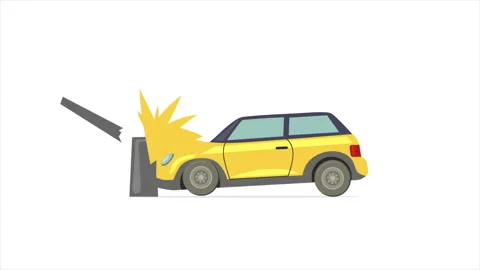 Car Crashing On White Background Stock Footage 219555063