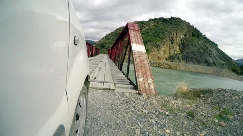 Car Crossing Bridge Stock Footage 50182206