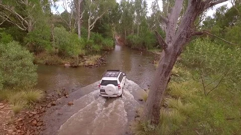 Car Crossing River Video stock 84149965