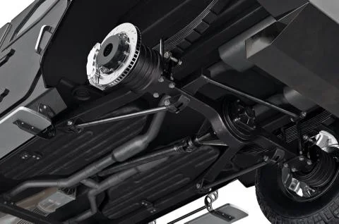 Car crossover bottom suspension, close view Stock-Illustration