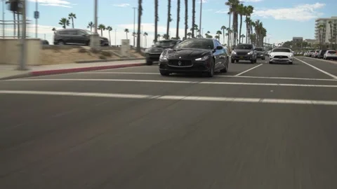 Car cruising PCH Stock Footage 137620589