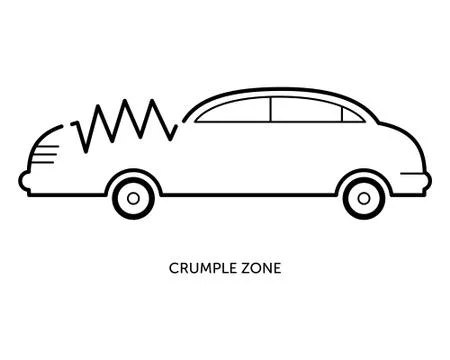 Car Crumple Zone Stock Illustration