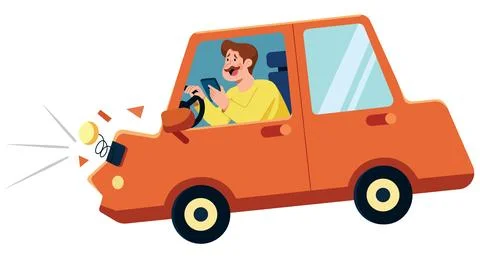 Car Crushing on White Stockillustratie