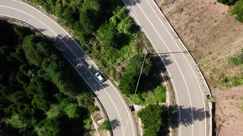 Car on curvy mountain road. Video stock 201020823
