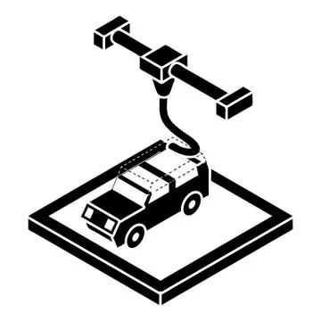 Car d printing icon, simple style Stock Illustration