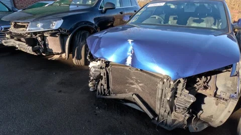 Car damaged in accident Stock Footage 229485438