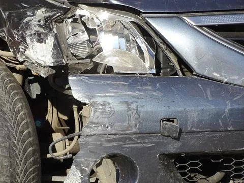 Car damaged in an accident Stock Photos