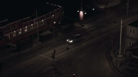 Car on the dark street Stock Footage 33740809