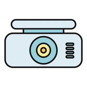 Car dash cam digital video recorder technology icon Stock Illustration