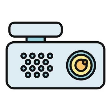 Car dash camera recording system vector icon Stock Illustration