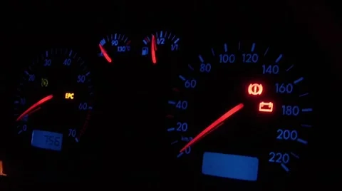 Car dash at the ignition Stock Footage 45425492