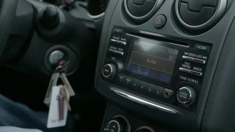 Car Dashboard and Center Console Interior Stock Footage 343933267