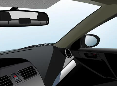 Car dashboard and interior. Vector illustration Ilustração Stock