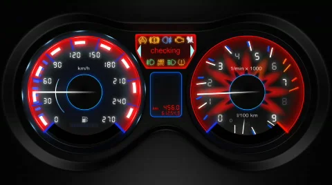 Car dashboard animation Stock Footage 702419