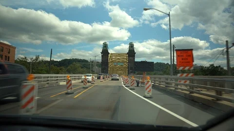 Car dashboard camera - Dash cam over bridge Stock Footage 115422091