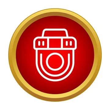 Car dashboard camera video recording icon red button Stockillustratie