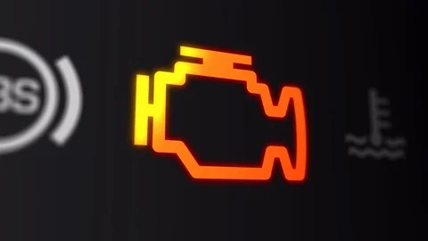 Car dashboard with check engine sign warning. Stock Footage 123830742